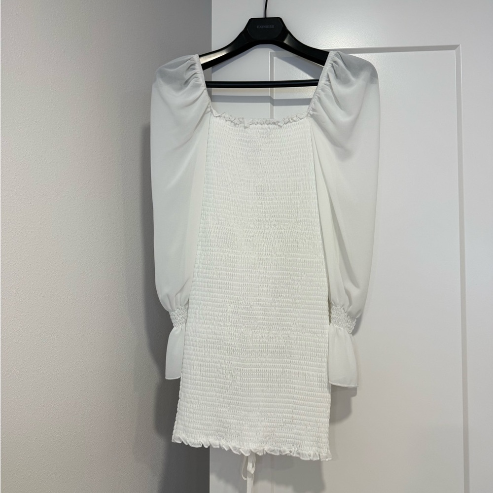 Revolve ruched white dress